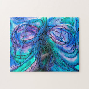 Blue Fantasy Watercolor Puzzle