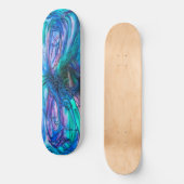 Blue Fantasy Watercolor Skateboard (Vorderseite)