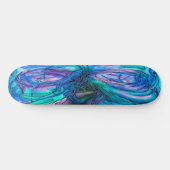 Blue Fantasy Watercolor Skateboard (Horizontal)