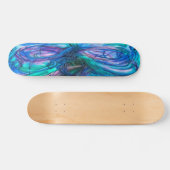 Blue Fantasy Watercolor Skateboard (Horizontal)