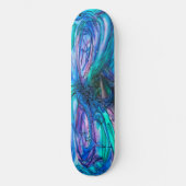 Blue Fantasy Watercolor Skateboard (Vorderseite)