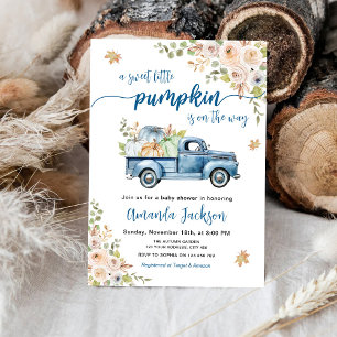 Blue Farm Truck Kleine Pumpkins Baby Dusche Einladung