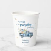 Blue Farm Truck Kleine Pumpkins Baby Dusche Pappbecher (Rückseite)
