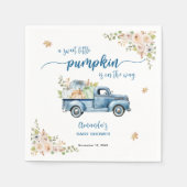 Blue Farm Truck Kleine Pumpkins Baby Dusche Serviette (Vorderseite)