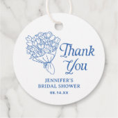 Blue Farmer's Market Brautparty Vielen Dank Geschenkanhänger (Rückseite)