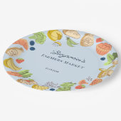 Blue Farmers Market Farm Fresh Birthday Pappteller (Schrägansicht)