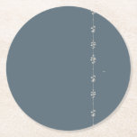 Blue Farmhouse Botanical Vine Coaster Runder Pappuntersetzer<br><div class="desc">See coordinating items for a mix and match set. Protect your table in style with this blue farmhouse coaster featuring a delicate botanical vine design on a soft slate blue background. The minimalist nature-inspired motif creates a calm, elegant look that pairs beautifully with farmhouse, cottage, and modern rustic decor. Perfect...</div>
