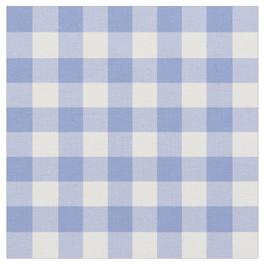 Blue Farmhouse Gingham Kariert Checkered Pattern Stoff (Nahaufnahme)