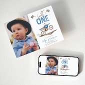 Blue Fast One Dirt Bike Einladung