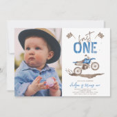 Blue Fast One Dirt Bike Einladung (Vorderseite)