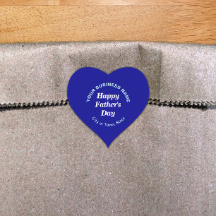 Blue Father's Day Business Heart Shape Sticker