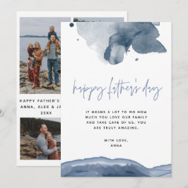 Blue Father's Day Card für Ehemänner aus dem Foto  Feiertagskarte