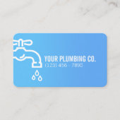 Blue Faucet Plumber Business Cards Visitenkarte (Vorderseite)
