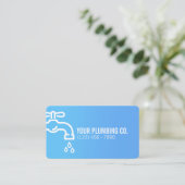 Blue Faucet Plumber Business Cards Visitenkarte (Stehend Vorderseite)