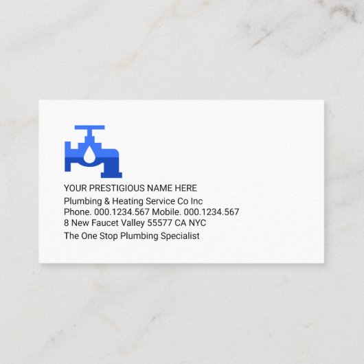 Blue Faucet Rooftop Building Frame Visitenkarte (Rückseite)