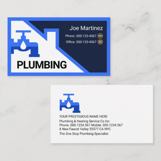 Blue Faucet Rooftop Building Frame Visitenkarte (Vorne/Hinten)