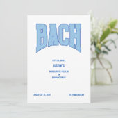 Blue Faux Glitter BACH Bachelorette Party  Einladung (Stehend Vorderseite)