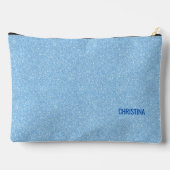 Blue Faux Glitter + Navy BIKINI Zubehörtasche (Rückseite)