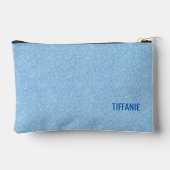 Blue Faux Glitter + Navy MAKEUP Zubehörtasche (Rückseite)