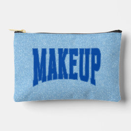 Blue Faux Glitter + Navy MAKEUP Zubehörtasche