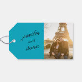 Blue Favor Anspruchsrecht Brautparty Geschenkanhänger (Rückseite Horizontal)