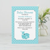 Blue Fawn Baby Shower Einladung (Stehend Vorderseite)