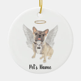 Blue Fawn Tricolor Frenchie Beileid Memorial Keramik Ornament
