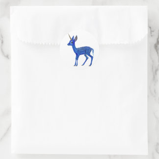 Blue Fawnicorn Runder Aufkleber