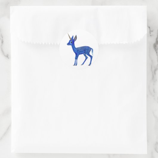 Blue Fawnicorn Runder Aufkleber (Tasche)