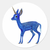 Blue Fawnicorn Runder Aufkleber (Vorderseite)
