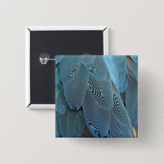 Blue Feather Button (Vorne & Hinten)