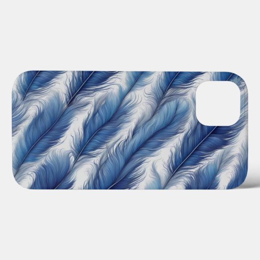 Blue Feather Design Art Print Case-Mate iPhone Hülle (Rückseite (Horizontal))