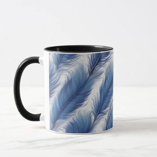 Blue Feather Design Art Print Tasse (Links)