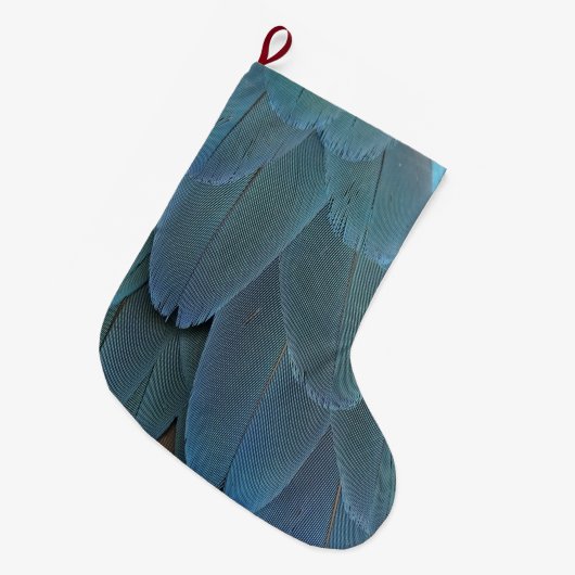 Blue Feather Großer Weihnachtsstrumpf (Vorderansicht (hängend))