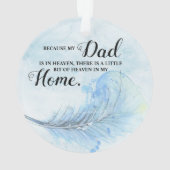 Blue Feather | himmlischer Weihnachtsbaum Ornament (Rückseite)