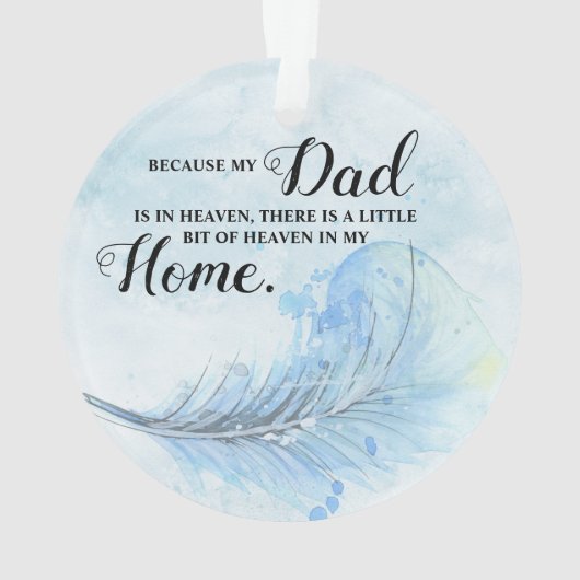 Blue Feather | himmlischer Weihnachtsbaum Ornament (Rückseite)