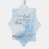 Blue Feather | himmlischer Weihnachtsbaum Ornament Karte (Linke Ecke)