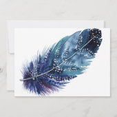 Blue Feather Wedding Einladungen (Rückseite)