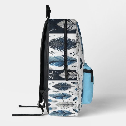 Blue Feathers and Black Ravens Backpack Bedruckter Rucksack (Links)