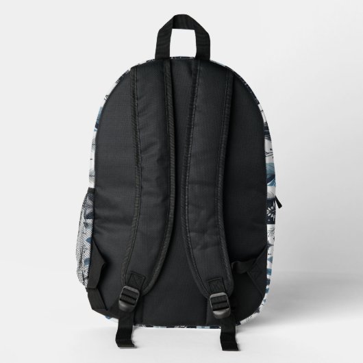 Blue Feathers and Black Ravens Backpack Bedruckter Rucksack (Rückseite)