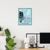Blue Feathers and Meanings Poster (Heimbüro)