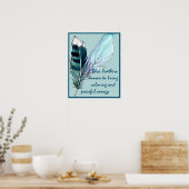 Blue Feathers and Meanings Poster (Küche)