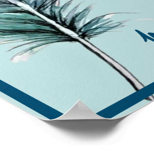 Blue Feathers and Meanings Poster (Ecke)