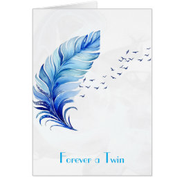 Blue Feathers & Birds Flying Twin Loss Beileid