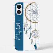 Blue Feathers Dreamcatcher Benutzername Boho Case-Mate iPhone Hülle (Rückseite)