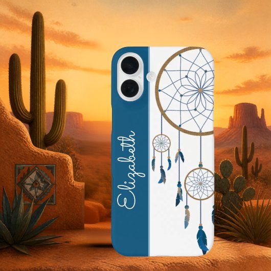 Blue Feathers Dreamcatcher Benutzername Boho Case-Mate iPhone Hülle