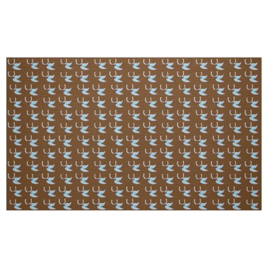 Blue Feathers Horseshoe Fabric Stoff (Fat Quarter (45,7 x 55,9 cm))