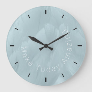 Blue Feathers machen heute Phantastisch Große Wanduhr