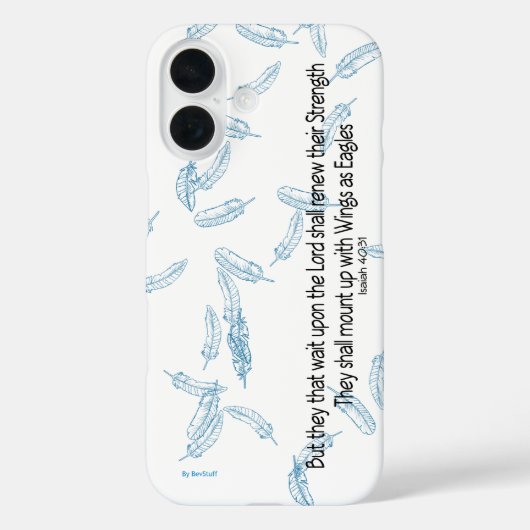 Blue Feathers Rise auf Eagles Wings iPhone Case (Rückseite)
