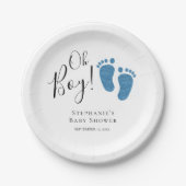Blue Feet Baby Boy Baby Dusche Pappteller (Vorderseite)